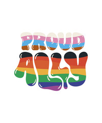 Proud Ally Rainbow Pride Inclusive Unity