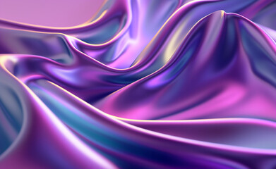 Obraz premium Iridescent Symphony: Holographic Fluid Waves