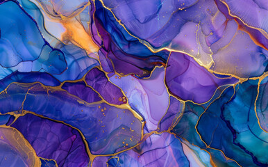 Obraz premium Abstract fluid art painting in the alcohol ink technique with swirling colors and fluid shapes