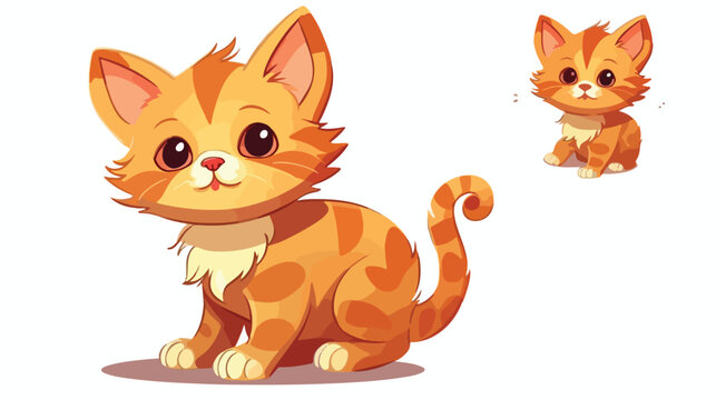Red cat. orange kitten. stock vector illustration w