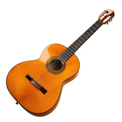 Classical acoustic guitar isolate on transparency background PNG