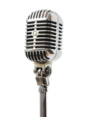 Vintage microphone isolate on transparency background PNG