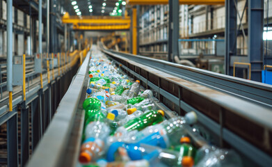 Industry plant for sorting and processing plastic and paper waste.