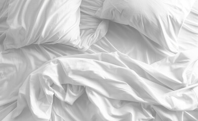 White bedding sheets and pillow.