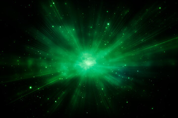 Naklejka premium Vibrant green light beams in an abstract burst pattern, symbolizing energy and modern aesthetics.