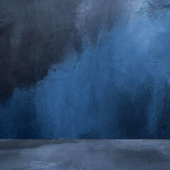 Niebieskie tło grunge. Odrapana ściana, stara farba. Abstrakcyjny wzór, puste miejsce