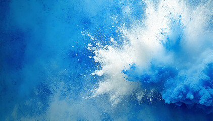 Abstrakcyjne niebieskie tło. Eksplozja farby - obrazy, fototapety, plakaty