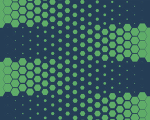 Halftone honeycomb pattern vector illustration. Geometric seamless pattern on isolated background. Hexagon decrease sign concept.