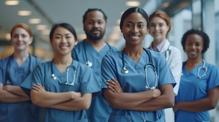 Diverse Healthcare Team: Nurses, Doctors, and Professionals Collaborating for Patient Care