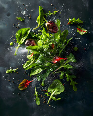 A delicious green salad - Food design theme