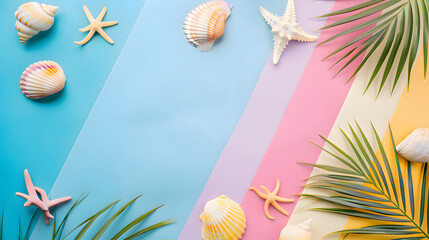 Summer tropical banner - Refreshing design pop colors background - 781934556