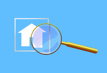 Magnifying glass finding house vector image