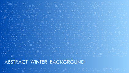 Horizontal winter blue abstract background with snowfall, cover, site presentation in HD format. UI template layout for web design of internet products. Vector banner
