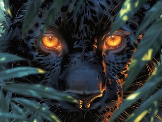 Majestic Black Panther with Intense Eyes - 781937905