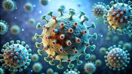 Microscopic view of a virus.