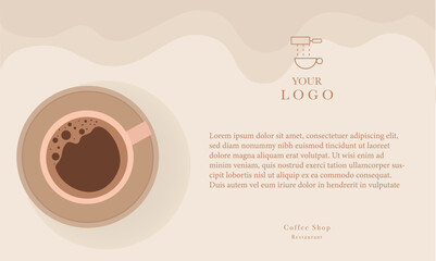 Web banner. Hand drawn illustration of Coffee.  - 781939311