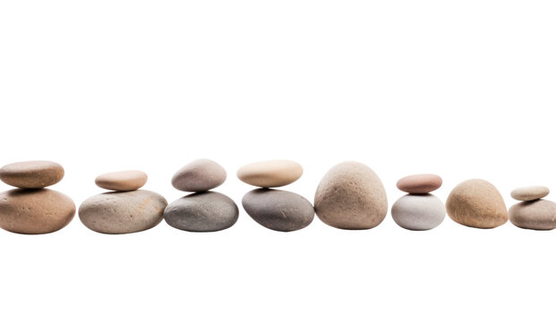 Zen path of stones isolated on transparent and white background.PNG image.