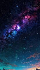 Starry Night Galaxy and Stars Universe Background