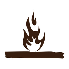 Campfire vector icon silhouette