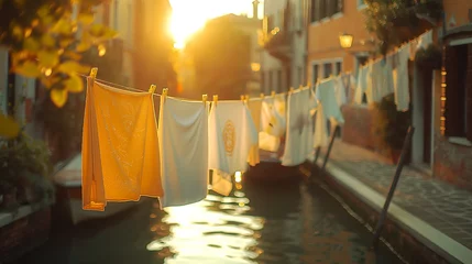 Keuken spatwand met foto Laundry day in Venice. © Janis Smits