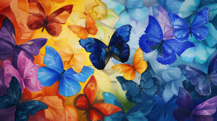 colorful background with butterfly