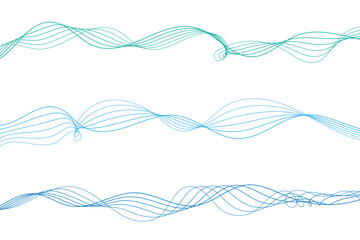 Set Blue wave line pattern background. Vector Illustration. Collection