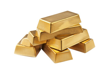 Golden bars ingot stack that high value in business market isolated on background, financial gold stock and global market.
