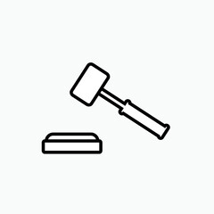Hammer of Law Icon. Court Symbol - Vector Logo Template.