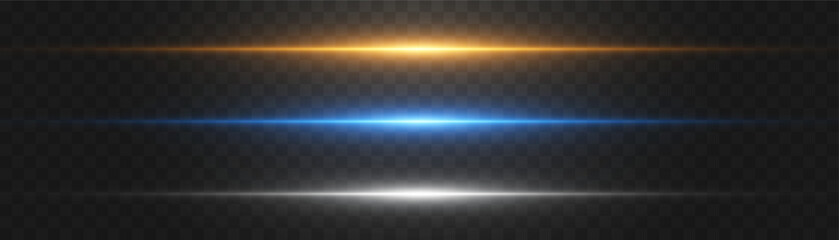 Abstract lights lines on png. Vector laser beams. Glowing streaks on dark background. Luminous neon lines isolated on trasparent backgound. - obrazy, fototapety, plakaty