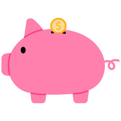 piggy bank and coin illustration