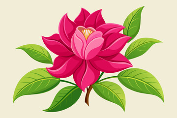 hot-pink-flower-botanical-white-background