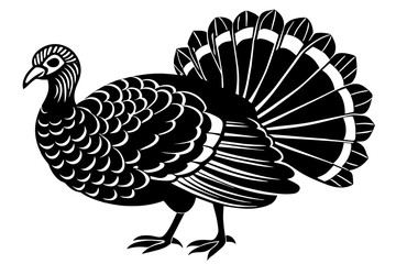 turkey-white-background--silhouette-vector