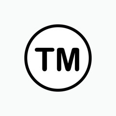 Trade Mark Icon. TM Text Sign- Vector Logo Template.