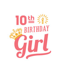 10th Birthday Girl Crown Celebration Moment