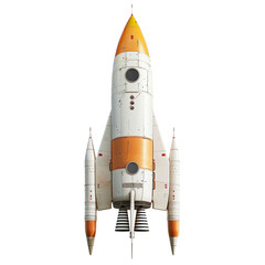 Old Rocket  antique style on white background. 3d rendering. AI Generative