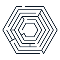 Hexagon maze. Labyrinth vector illustration. 

