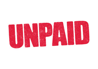 Vector illustration of the word Unpaid in red ink stamp - 781948311