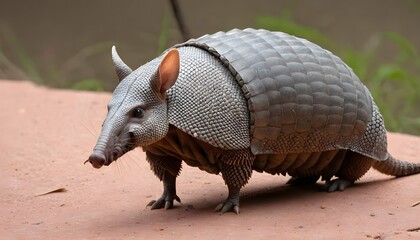 An-Armadillo-With-Its-Scales-Rattling-In-Warning- 2 - obrazy, fototapety, plakaty