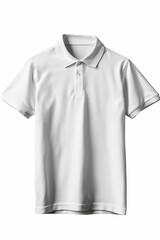 Front View of a Blank White Polo Shirt Isolated on a White Background