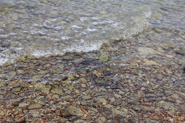 Background of stones on the beach.