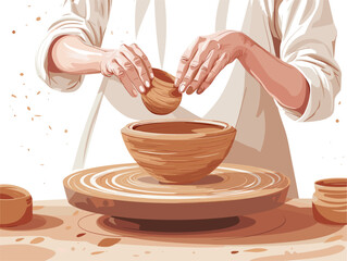 Artisan's Symphony: The Dance of Clay and Wheel, Transforming Formless to Elegance