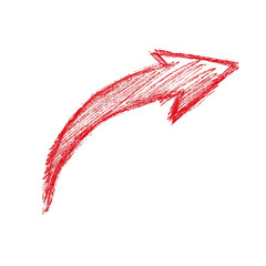 Red curved arrow drawn with an ink pen pointing png