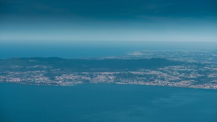 An aerial view of Portuguese Riviera coast leading up to Cascais