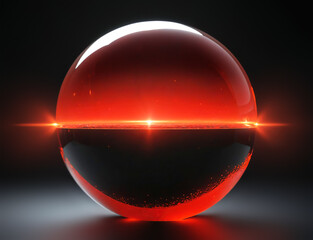 red glowing glass orb sphere