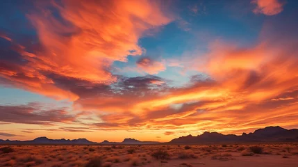 Foto op Plexiglas a view of the sun setting over the mountains in arizona © Wirestock