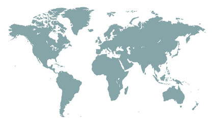 Fototapeta na wymiar World map. Modern color vector map. Silhouette map. 
