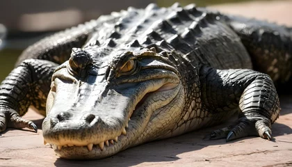 Poster An-Alligator-With-Its-Eyes-Closed-Basking-In-The- 3 © Seirah
