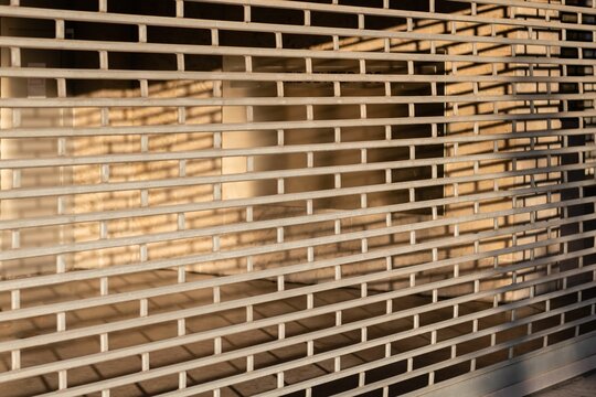 Security shutter gate under the sunlight