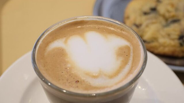 espresso cortado in close-up