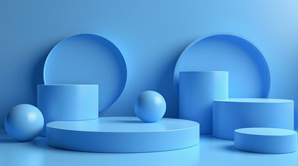 blue color Minimal background for branding and product presentation. subtle circular geometric pattern " ai generated "